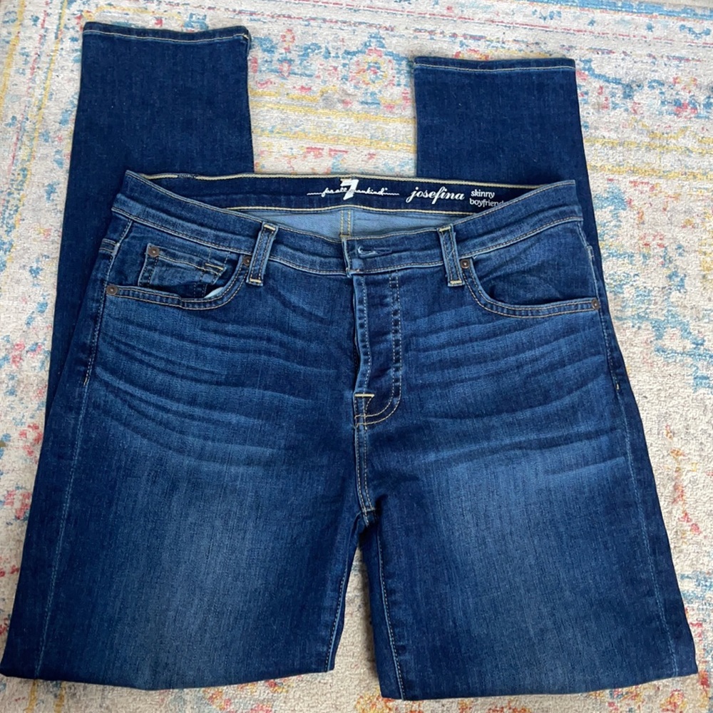 7 for all mankind women josefina skinny boyfriend ripped jeans